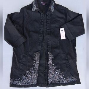 Isabella Hayley Embellished Black Women's Jacket